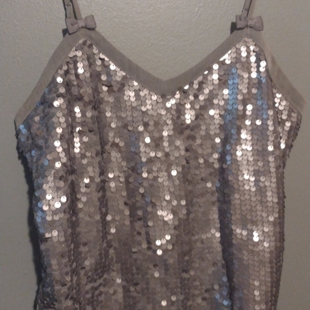 CANDIES spaghetti straps shiny shirt